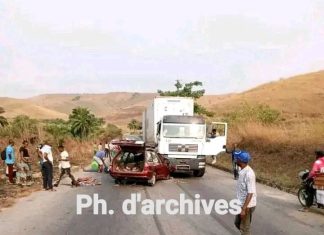 Kongo Central : accidents de trop sur la route nationale N°1 Matadi – Kinshasa; au moins 5 personnes sont mortes jeudi 27 février sur le mont Bangu